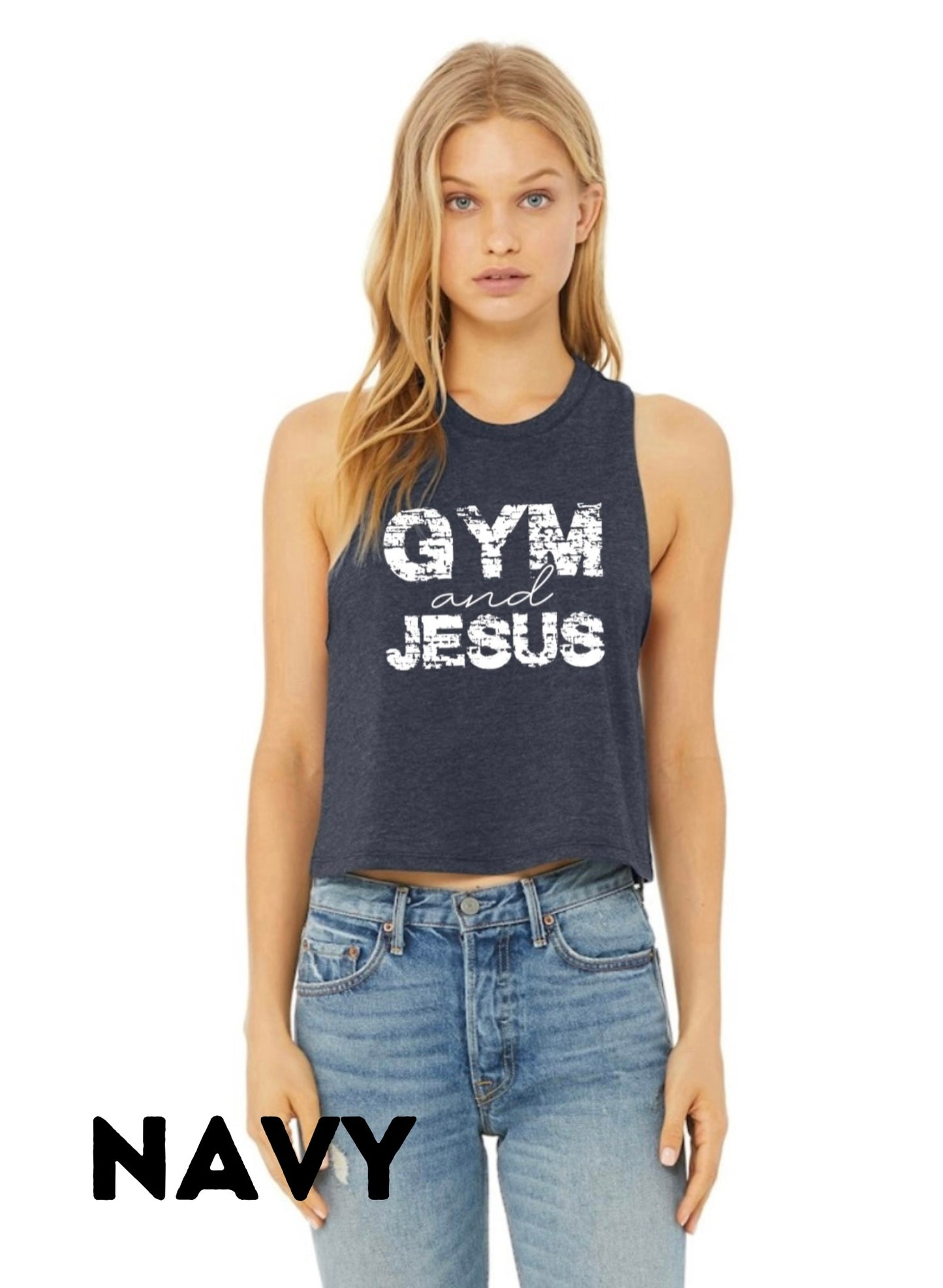 Gym and Jesus - Cropped Tank