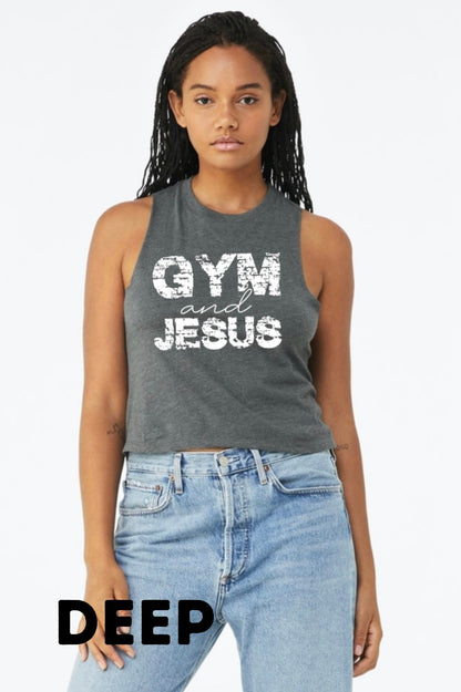 Gym and Jesus - Cropped Tank