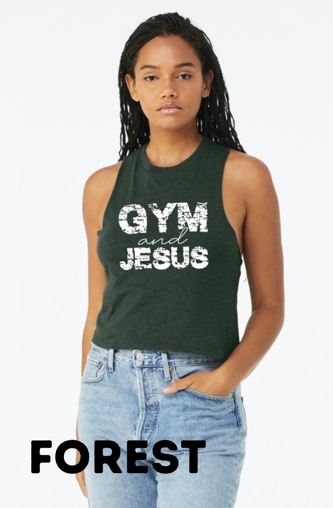 Gym and Jesus - Cropped Tank